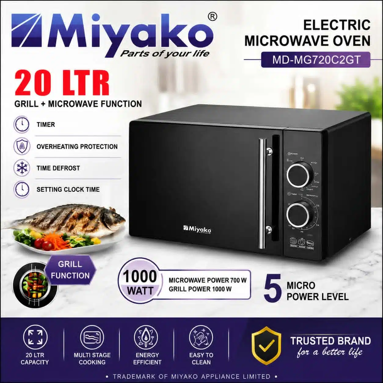 MG720C2GT-20L-Electric-Microwave-Oven MG720C2GT 20L Electric Microwave Oven - Image 1